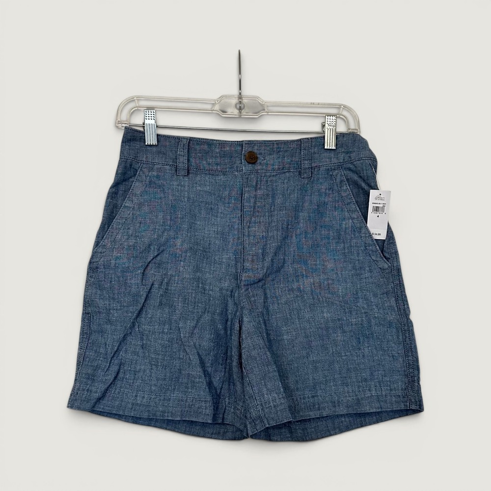 Gap Women's Chambray Cotton Shorts Blue High Rise Size 4 NWT